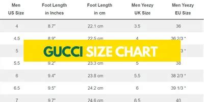 gucci size guide trainers